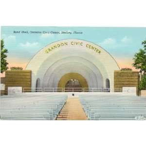  1940s Vintage Postcard Band Sheel Grandon Civic Center 