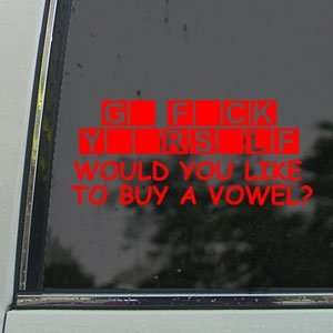  Buy A Vowel Red Decal Funny Car Truck Window Red Sticker 
