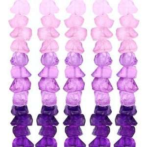  24mm Shades of Purple Large Nugget Resin Beads Strand 
