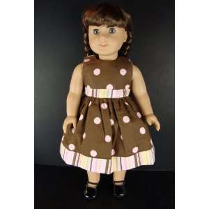  Cute Brown Summer Dress with Pink Polka Dots Designed for 