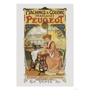  Machines a Coudre Peugeot Giclee Poster Print, 18x24