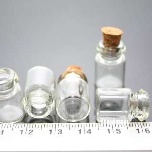 100 pc   0.5 cc Cute Small Glass Bottle with Cork  