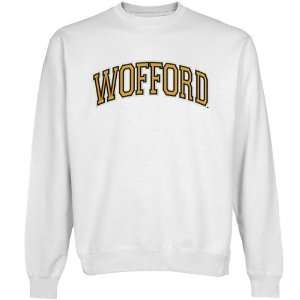 NCAA Wofford Terriers White Arch Applique Crew Neck Fleece Sweatshirt 