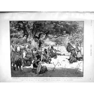  1896 Cretan Insurgents Amusement Shooting Oranges Trees 