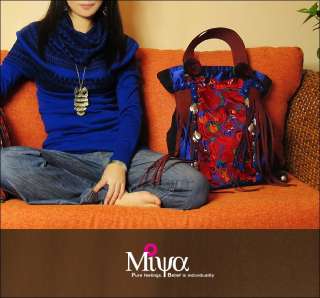 Miyabags DE 05 Enthic Stylish Embroidered Canvas Shoulder Bag Tote 