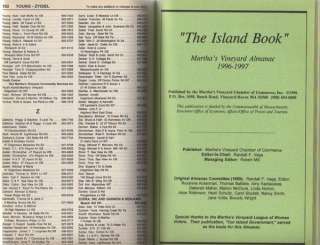 1996 Marthas Vineyard Almanac & Telephone Directory  