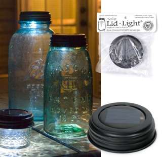 Country Primitive Mason Jar Solar Light Lid Brown  