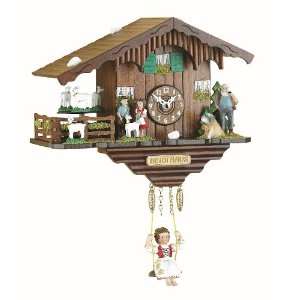  Black Forest Clock Swiss House with turning goats, incl 