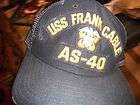 Rare US Navy USS Frank Cable AS 40 Officers Ballcap Hat US made 