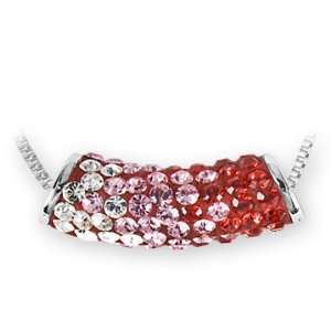   Light Siam Crystal Tube Pendant. Made with Swarovski Elements: Jewelry