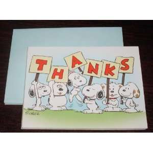 1991 Hallmark Peanuts Baby Snoopy 4 Thank You Cards   Daisy Hill Farm 