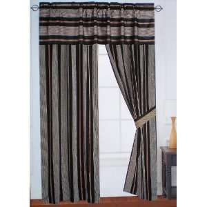   Napoli Black / Brick stripe Windows Curtain / Drapes: Home & Kitchen