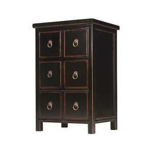   Black Wood Chinese Curio Cabinet in Black   frc1097