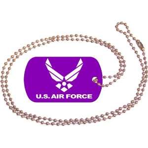    U.S. Air Force Purple Dog Tag with Neck Chain: Everything Else