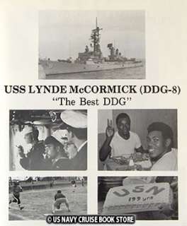 USS LYNDE McCORMICK DDG 8 WESTPAC CRUISE BOOK 1974 1975  