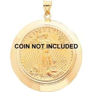    14K Gold Bezel Jewelry for 1oz American Eagle Coin A: Jewelry