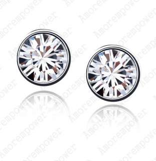   White Gold Plated Ear Pin Use Swarovski Crystal Studs Earring  