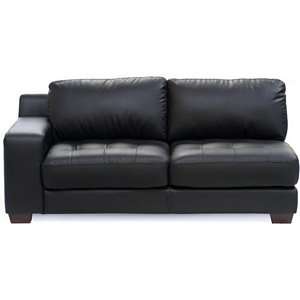  Laredo Left Facing One Armed Tufted Seat Sofa in Black 