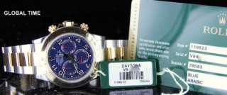   Rolex 116523 Two Tone Daytona Blue Dial V Serial 2010 CARD  