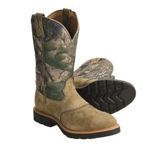Mens Ariat Quickdraw Sandstorm Brown/Mossy Oak Leather Cowboy Boots 