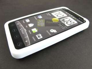 WHITE Soft Rubber Gel Skin Case Cover HTC EVO 4G Phone  
