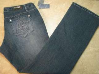 New COOGI AUTHENTIC BOOT CUT JEANS Logo Pockets STRETCH 3/4 R  