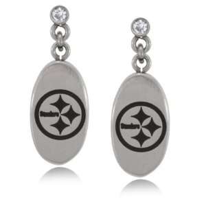   Steelers Earrings Stainless Steel Dangles GEMaffair Jewelry