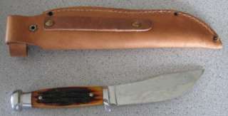 NEW Queen #98 Aged Honey Stag Bone Skinning Knife 98ASB  