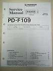 Pioneer Service Manual~PD F109 CD Player~Origina​l~Repair