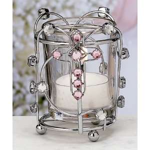  Cross Adorned Candle   Pink (Set of 30)   Wedding Party 