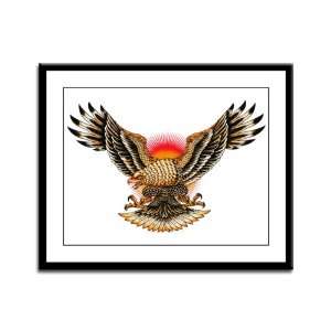  Framed Panel Print Tattoo Eagle Freedom On Sunset 