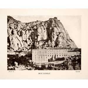 1909 Print Abbey Monastery Spain Montserrat Catalonia Mountain Church 