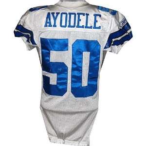 Akin Ayodele #50 2006 Cowboys Game Used White Jersey 