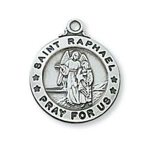  Silver St. Raphael Comes With 20 Chain In Gift Box Patron Saint St 