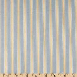   Deck Chair Stripe Blue/Yellow Fabric By The Yard: Arts, Crafts