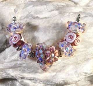 LGL Handmade Lampwork Glass Beads   CANDY   HEART   PURPLE   SRA 