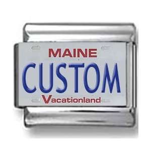  Maine License Plate Custom Italian Charm: Jewelry