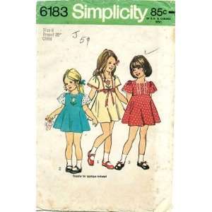   6183 Sewing Pattern Girls Flared Dress Size 6: Arts, Crafts & Sewing