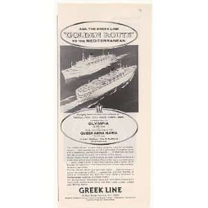   Greek Line Olympia Queen Anna Maria Ships Print Ad