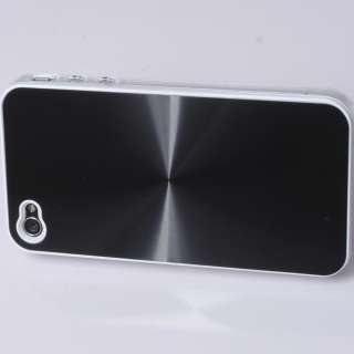 New Black Metal back cover skin housing For iPhone 4 4G  