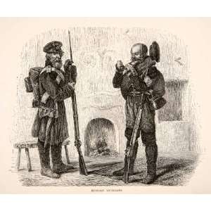 com 1881 Wood Engraving Russian Army Veterans Military Soldiers Rifle 