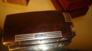 Ronson Pal Cigarette Case with Lighter  BROWN+ Chrome~  