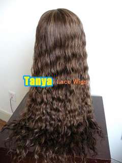   Long 100% Human Hair Indian Remy LACE wigs Deep Wave front / full lace