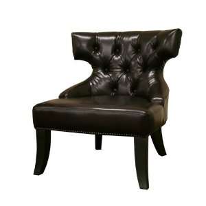  Baxton Studio Taft Glossy Leather Club Chair Everything 