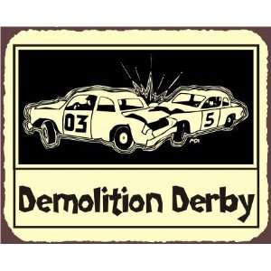  Demolition Derby Vintage Metal Art Automotive Retro Garage 