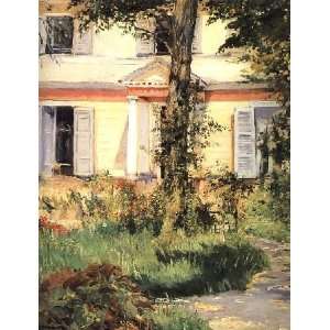   painting name The House at Rueil, By Manet Edouard