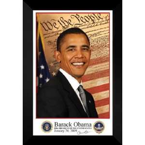  Barack Obama 27x40 FRAMED 2009 Inaugural Portrait 2008 