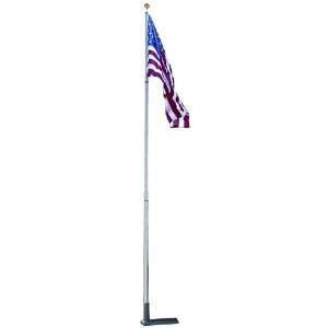  Telescopic Pole, Tailgater Base with a 3 by 5 Foot US nylon Flag