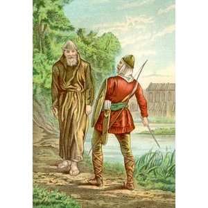  Friar Tuck and Robin Hood   12x18 Gallery Wrapped Canvas 