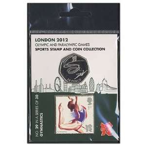  Gymnastics Stamp and Coin Card From Royal Mail 